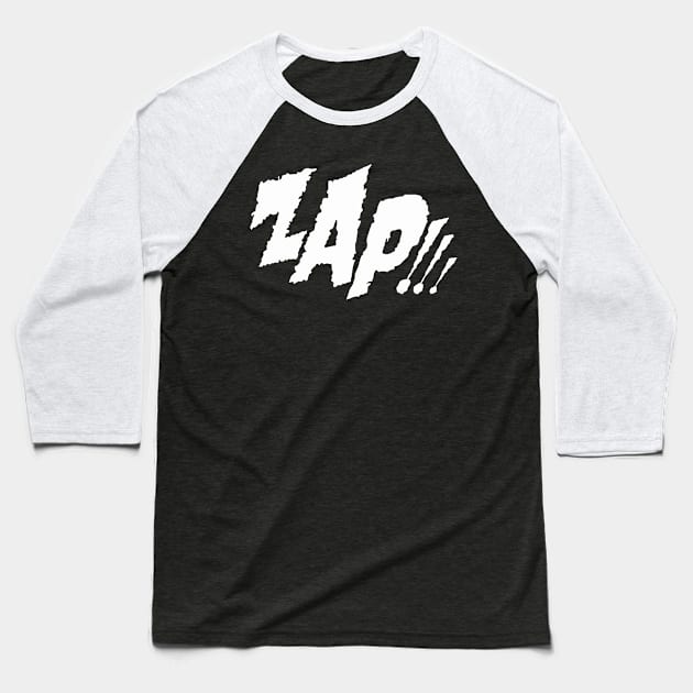 Comic Book ZAP!!! Baseball T-Shirt by icarusismartdesigns